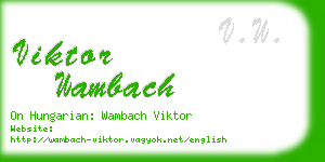 viktor wambach business card